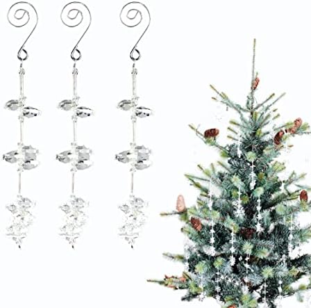 Christmas Decorations with Hanging Crystals, Christmas Decor, Crystal Decor and Wedding Decorations, Wedding Decor, Icicle Christmas Ornament, Crystal Ornament, 3 pc Set, Icicle 5”