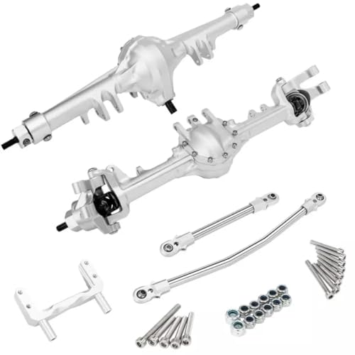 Aluminum Front & Rear Axles CNC Complete Axle Set for 1/10 RC Crawler Car Axial SCX10 II...