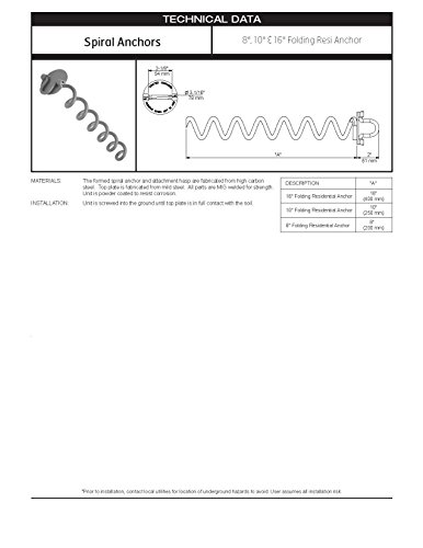 Liberty Outdoor Ancfr16-Org-R Folding Ring Spiral Ground Anchor, 16-Inch, 4 Pack #TOP7