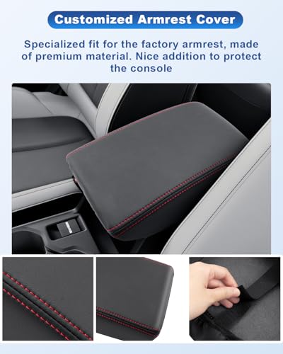 Image of CDEFG for 2025 Subaru Forester Center Console Cover, for 2025 Subaru Forester Accessories Armrest Cover Middle Console Pad Arm Rest Cushion (Not for All 2026 Forester Models)