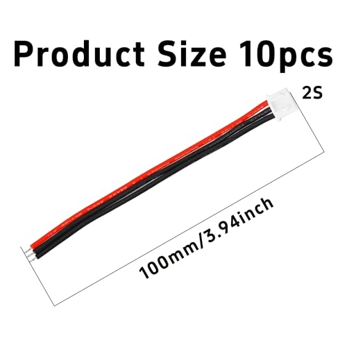 10PCS JST-XH Cable Extensor para Balanceo 2S, 3.9" 22AWG miniatura 2