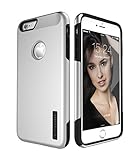iPhone 6S Plus Case, TOTU Ultra Fit Dual Layer Case, Premium Hybrid Heavy Duty [Shock-Absorption] Protective Case Compatible with Apple iPhone 6 plus (2014) and iPhone 6S Plus (2015) - Silver / Black