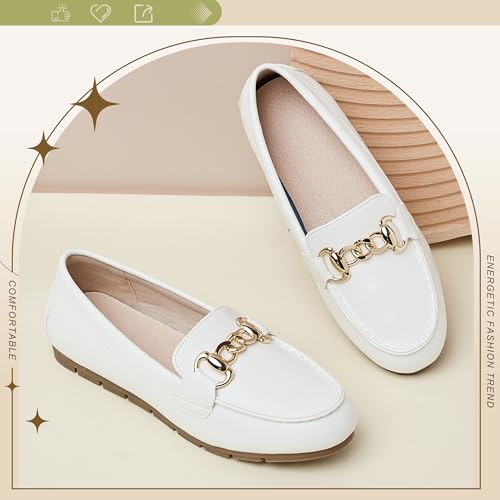 Image of ABEJOJO Women's Loafer Shoes, Comfortable Slip on Casual Flat Penny Shoes for Walking, Driving, Dressy