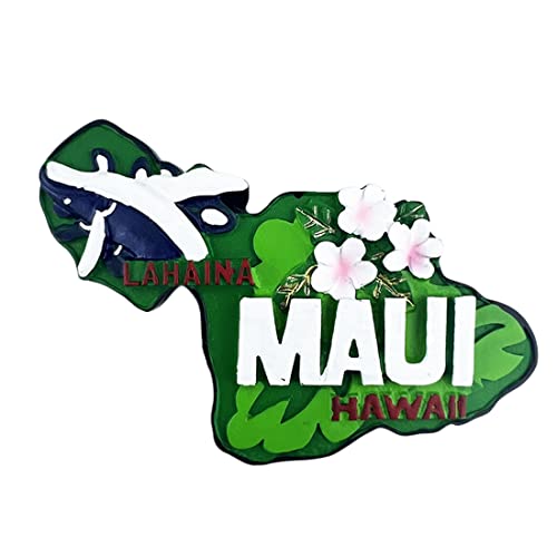 Maui Hawaii 3D Lahaina Fridge Magnet Souvenir Gift,Resin Handmade Maui Refrigerator Magnet Home & Kitchen Decoration Collection