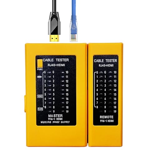 2 in 1 Network Cable Tester and HDMI Cable Tester Tool Portable High Definition Multimedia Interface RJ45/cat5 cat5e cat6 cat6a UTP Ethernet LAN Wire Continuity Checker