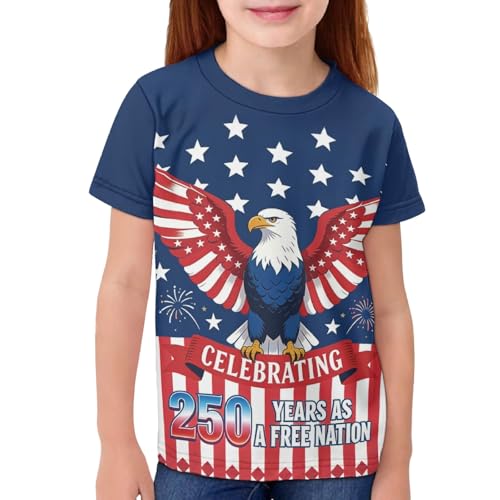 Image of Kids Graphic T-Shirt Boys Girls Novelty Tees Top Short Sleeve Shirts Summer Blouses 3-16