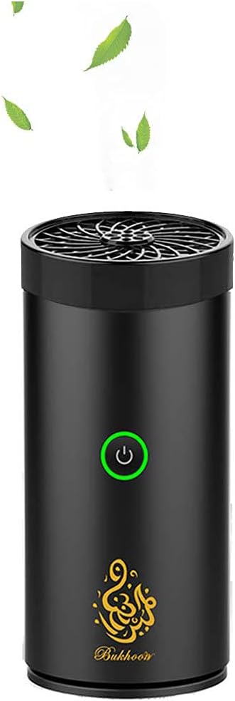 ACHAS Electric Incense Mini Car Incense Bukhoor Burners Decort for Car, Home, Usb Rechargeable Gift (BLACK)