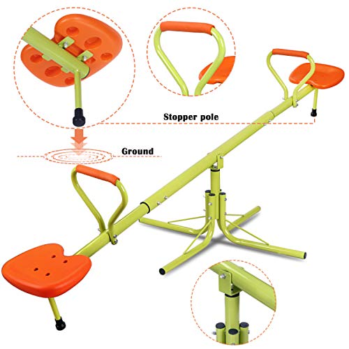 image for ZENY Swivel Teeter Totter Seesaw for Kids, See Saw for Toddlers, 360 D
