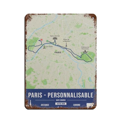 Affiche rétro en métal Marathon de Paris : l'idée cadeau idéale pour runner