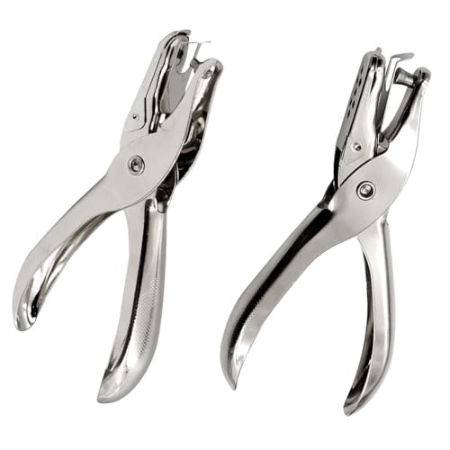 2 Pezzi Perforatore a Pinza, Esforzarse Punzonatore per Fare Cerchi, Capacità 1-8 fogli, Perforatrice a Fessura Manuale per Carta per Fai da Te, Casa, Ufficio, Scuola(3mm, 6mm)