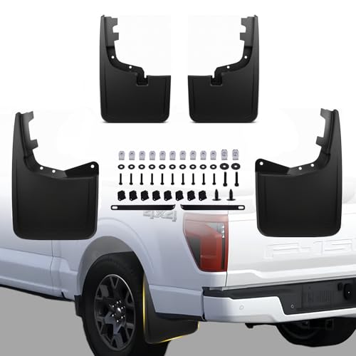 Upgraded Mud Flaps Fit for Ford F150 2025 2024 2023 2022 2021, Mud Flaps for Pickup Trucks Splash Guard Compatible with 2025 Ford F150 Accessories, No Drilling Mud Gards Mudflaps, Set of 4