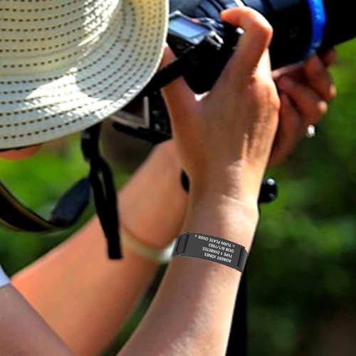 Personalized Medical ID Bracelet for Men & Women Custom Engraved Silicone Strap Comfort Fit Medical Alert Bracelets for Sports,Adjustable Waterproof Customizable Wristband for Diabetic3