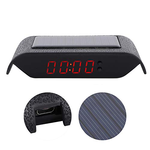 Senyar Car Digital Clock, Portable Car Solar Clock Calendar Auto Truck Time Stick‑On Digital Watch Date Temperature Lcd Display Wiring Free(Red Light) #TOP7