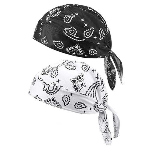 SLAXJNE Pack De 2 Gorros Turbantes Deportivos, Gorras Ciclistas De Secado Rápido, Gorras Deportivas, Gorros Turbantes Absorbentes Del Sudor, Gorras Deportivas Para Hombre Y Mujer
