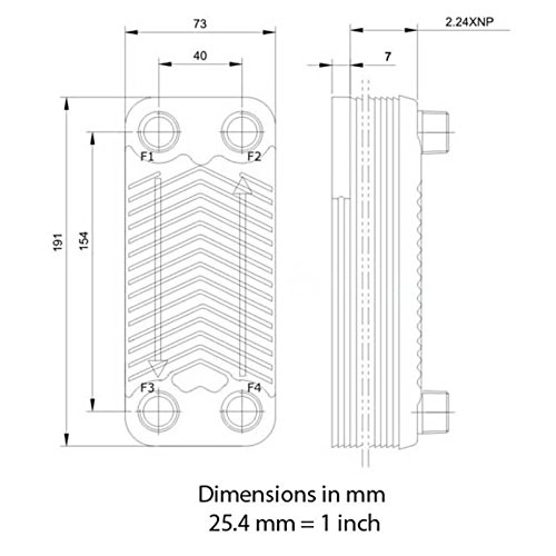 image for Duda Energy HX1230:F34 B3-12A 30 Plate Stainless Steel Heat Exchanger 