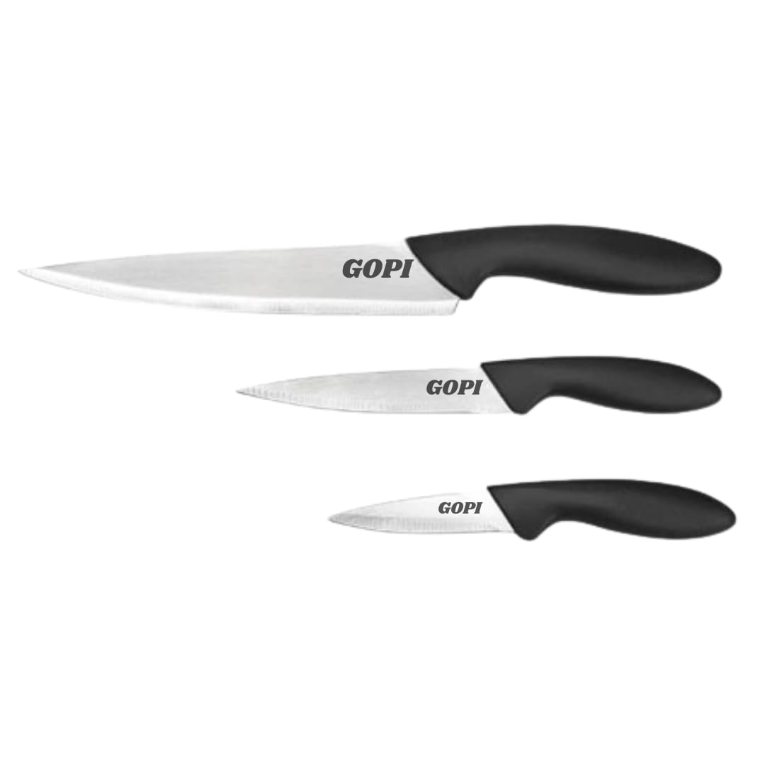 GOPI Stainless Steel Kitchen Knives Set, 3-Pieces, Multicolor