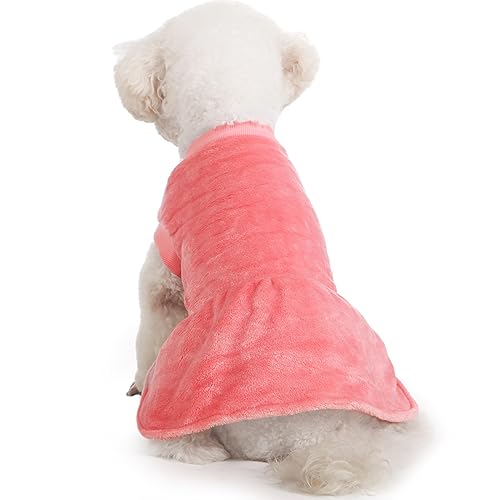 Image of FabriCastle Small Dog Dress Clothes, 3-Pack Sweaters for Small Dogs Girl & Cats, Ultra Soft Warm Pet Coats for Winter, Female Puppy Apparel, Doggy Outfits XXS - XL (Pink,Violet,Rosepink, Large)