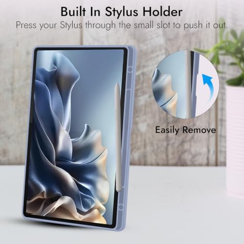 Image of Robustrion Case for Moto Pad 70 Pro 13 inch Cover Case with [Pencil Holder] [Soft Flexible Case] for Motorola Pad 70 Pro 13 inch Cover Case [Auto Sleep Wake Support] - Lavender