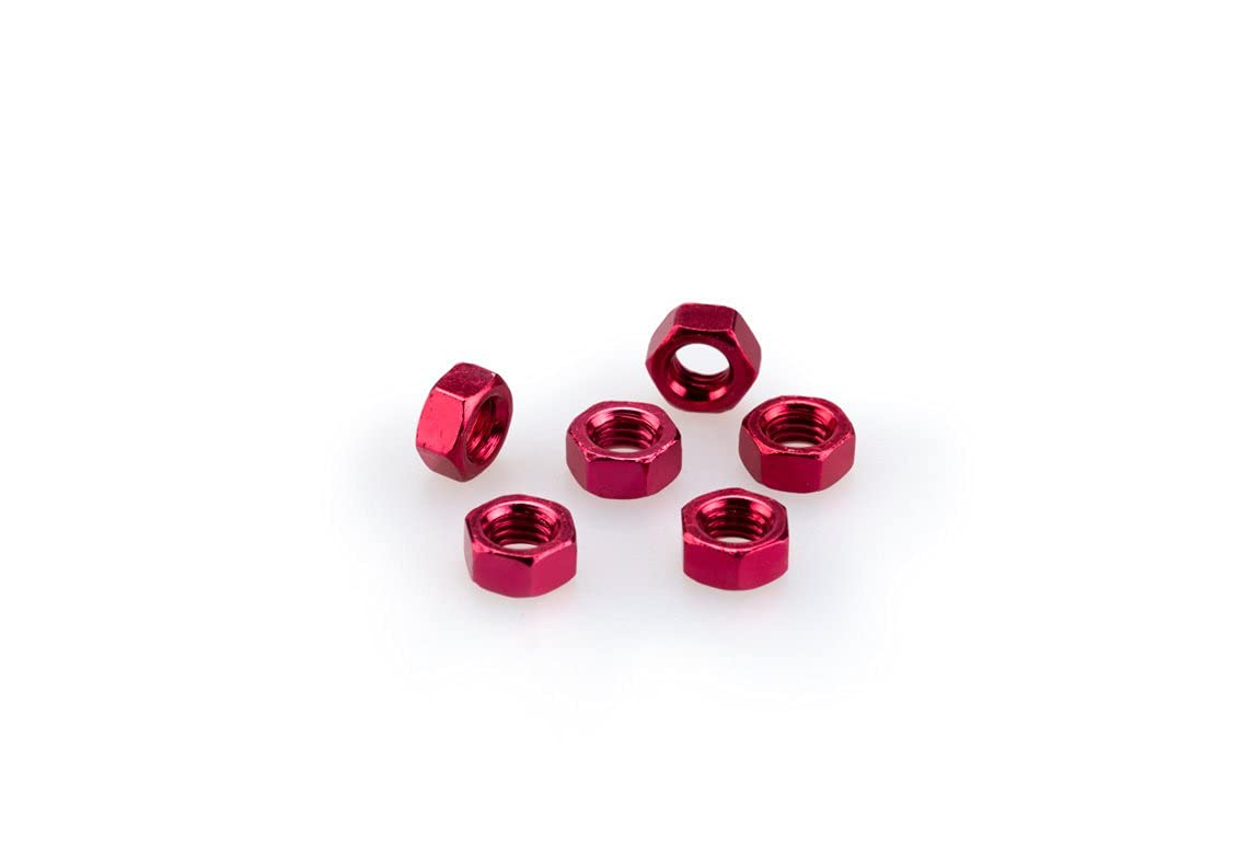 Puig 0763r Blister 6 Nuts, M5, RED