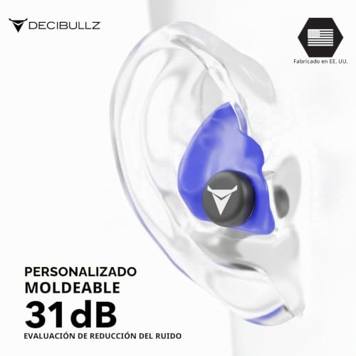 Decibullz tapones moldeables a medida de 31 dB en azul 4