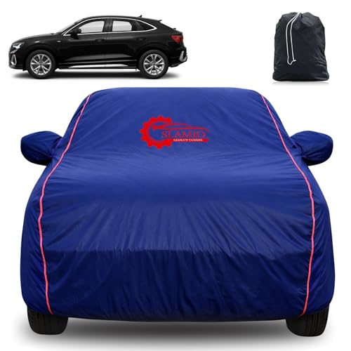 Image of 100% Waterproof Car Cover for Audi A3 | All-Weather, Dustproof & UV Protection | Heavy-Duty 3-Layer Fabric | Custom Fit with Mirror & Antenna Pocket | Navy Blue
