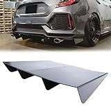 KEEPDSGN Rear Defuzer Diffuser Matte Black Rear Bumper Lip Universal Car Shark Fin Flat Integrated Spoiler 22'×20'