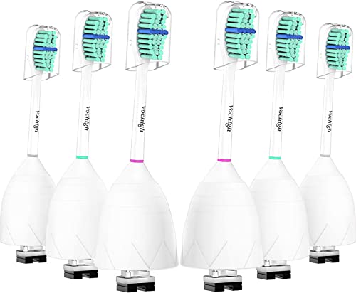 Vochigh Replacement Toothbrush Heads Compatible with Philips-Sonicare: fits e-Series HX7022 CleanCare & Xtreme Screw-on Electric Brush Handles, 6 Pack