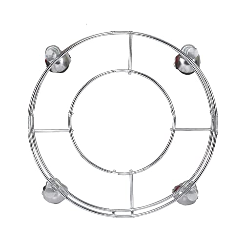 Image of Heavy Stainless Steel Gas Cylinder Trolley with Wheel | Gas Trolly | Lpg Cylinder Stand | Gas Trolly Wheel |Cylinder Trolley with Wheels | Gas Cylinder Trolley (Silver Black, 1)