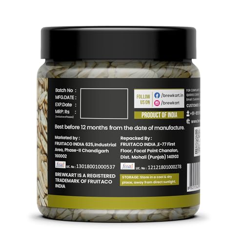 Image of Brewkart Sunflower Seeds 250g | Raw Sunflower Seeds for Eating | Diet Superfood | Healthy Snack | High in Protein, Vitamin E & B1 | Rich in Antioxidants