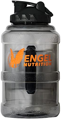 ENGEL NUTRITION Water Gallon 2,5 Liter für Fitness und Freizeit - 2-in-1 Funktion mit herausnehmbarem Sieb, 2 Haltegriffen - Ohne BPA & DEHP