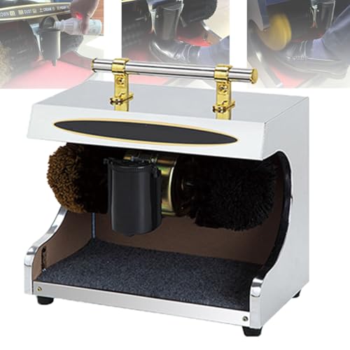 Cireuse à chaussures entièrement automatique, polisseuse électrique pour chaussures, dépoussiérage, polissage, cirage de chaussures en cuir, pour la maison, le public, l'hôtel, le hall,Silver