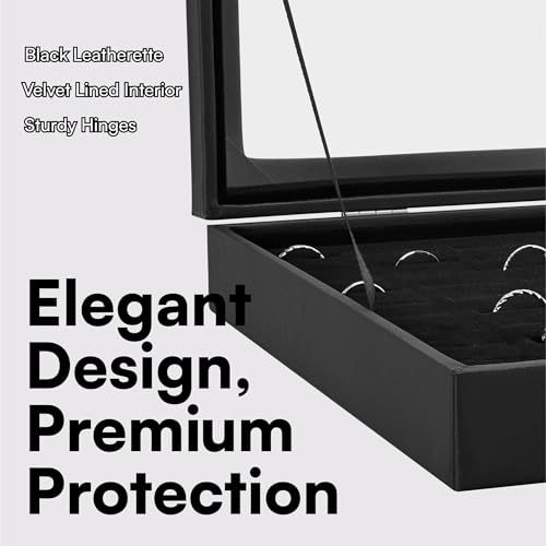H&S Ring Box - Ring and Earring Storage Organiser - Bulk Ring Holder Jewellery Boxes & Organisers - Boxes for Jewelry Display Tray - Large Jewellery Box Organiser Storage Case