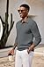 COOFANDY Mens Knit Polo Shirts Long Sleeve Casual Polo Sweaters Shirt Waffle Textured Collared Sweater Deep Grey