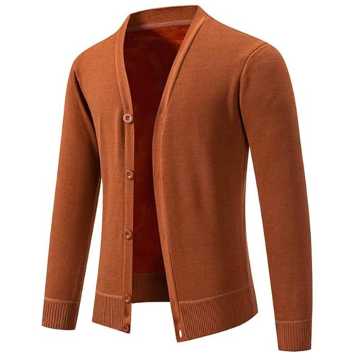 Men's V-Neck Knit Cardigan Button-Up Sweater Long Sleeve Classic Outerwear Style2