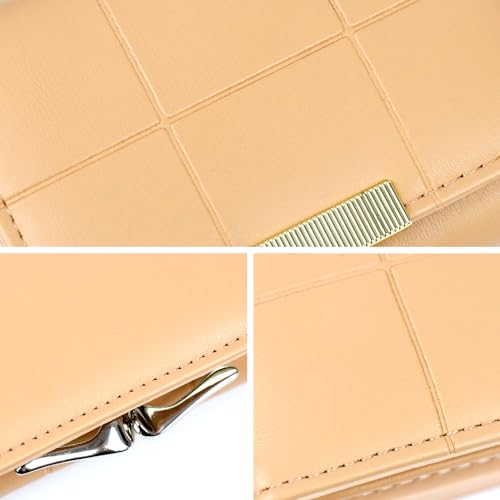 Mikytoper Purses for Women Soft PU Leather Wallet for Girls Ladies Small Purse Tri-Fold Women's Wallet with Coin Purse Card Holder (Plaid Print - Yellow) - Image 6