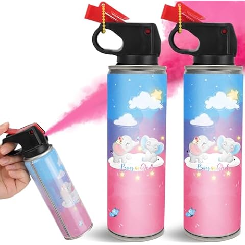 Gender Reveal Smoke Bombs, Gender Reveal Fire Extinguisher, Biodegradable Gender Reveal Party Supplies, Boy or Girl Baby Shower Gender reveal Ideas(2 Pink) Cover