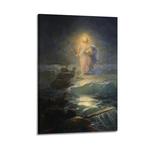 Poster Jésus marchant sur l'eau Aivazovsky pour illuminer la décoration du salon