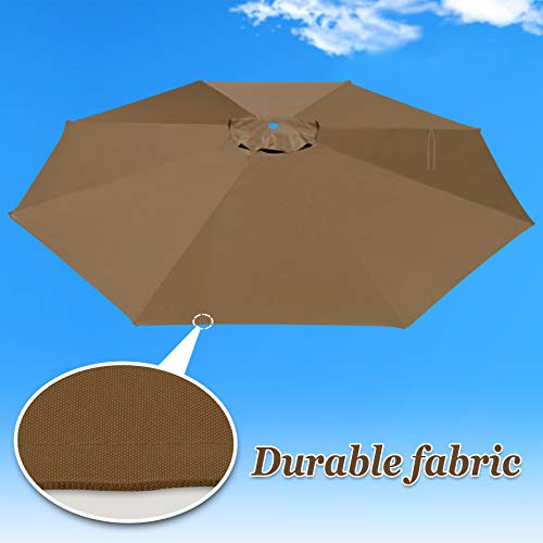 Strong Camel Replacement Canopy For 9Ft 8Rib Hanging Umbrella Outdoor Patio Umbrella Polyester Top Cover (Brown) #TOP4