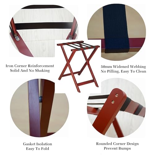 Porte-bagages pliable pour chambre d'hôtes et hôtel, support de valise portable gain de place - 4