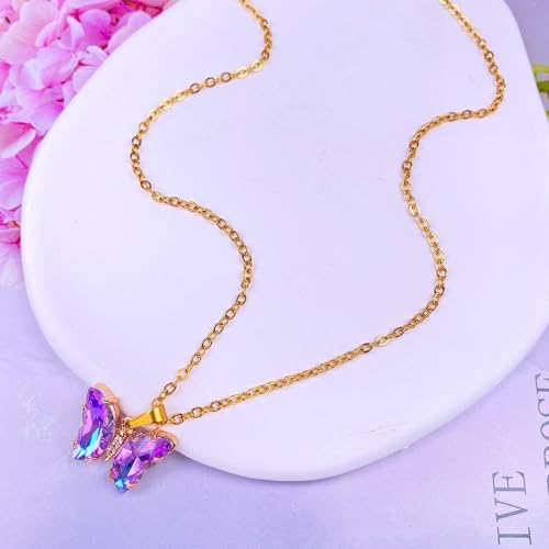 Image of Butterfly Jewelry Gifts - Butterfly Necklace Bracelet for Women
