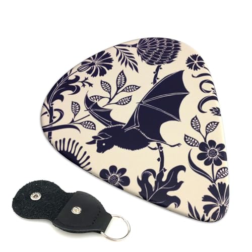 Micro guitare acoustique et basse avec motif chauve-souris original