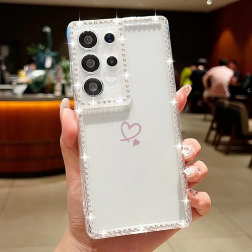 Coque Samsung S24 Ultra souple antichoc à motifs coeurs brillants