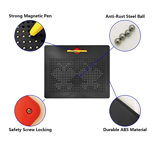 HONPHIER Kids Magnetic Drawing Tablet Magnetic Steel Balls Board Doodle Scribble Sketch Pad Magnet Writing Pads Preschool STEM Education Toys for Children (Large - Image 3