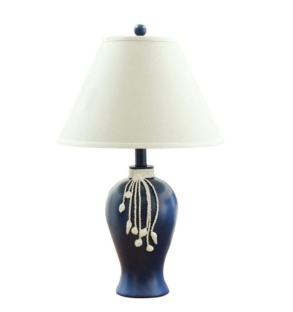 Lampa Stołowa Do Salonu Lampa LED Stolik Nocny American E27 Lampka Do Sypialni Prosta Tkanina Abażur Lampka Nocna Biurko Sypialnia Oświetlenie Do Salonu Lampka Nocna(Dimming)