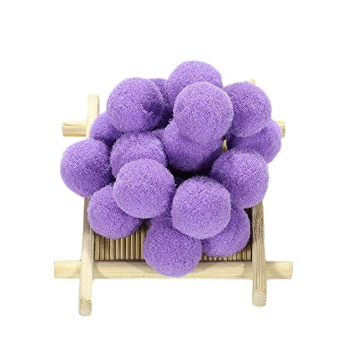24 pompon colorati grandimensioni per il fai da te,40 mm,piccole palline pompon,morbide palline colorate con pompon decorative,palline peluche,accessori per decorazioni,cucito,fai da te,viola