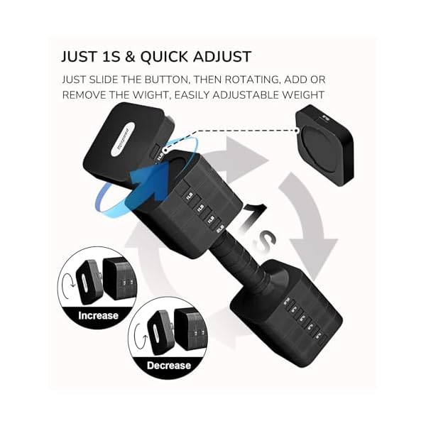 Adjustable Dumbbell Set for Women Men 10 lb Each Hand weights - Image 4