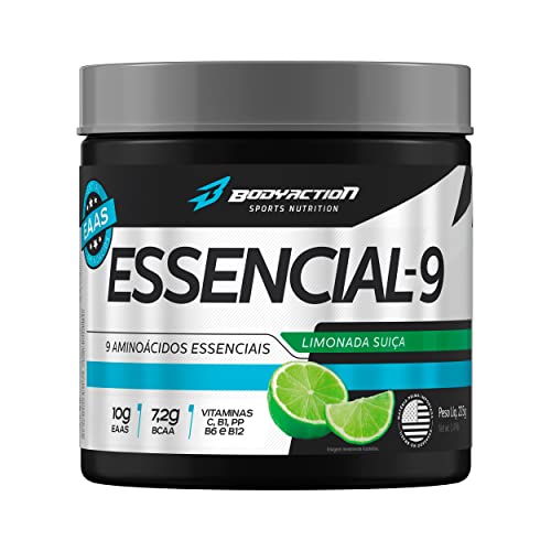 Essencial 9 EAA Aminoácios Essenciais 225g Sabor Limonada Suiça Bodyaction