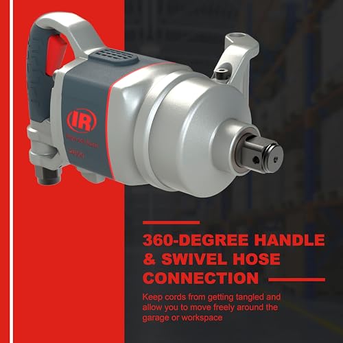 Ingersoll-Rand Air Impact Wrench 2850MAX, 1 Inch Impact Wrench Air, 2850 Nm Max Reverse Torque, Chemical-Resistant Housing and Steel Core