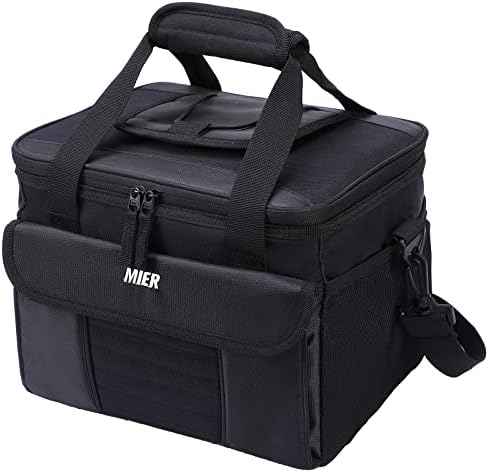 MIER 16L Large Cool Bag Insulated Lunch Box Bags Cooler Tote Bag for Adults Men Women to Work Picnic Travel Beach (Dark Green)