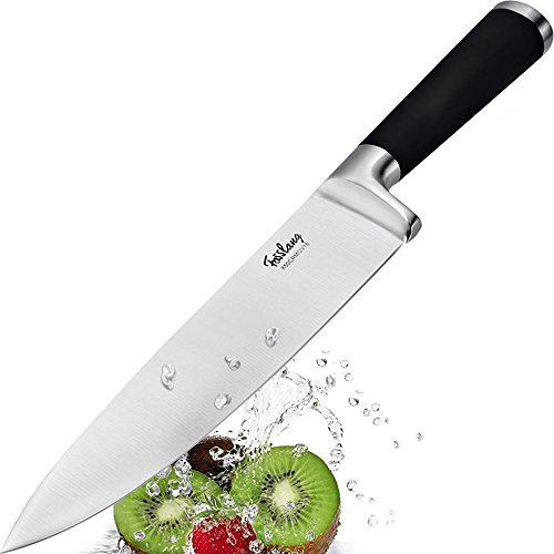 Aijchu Kitchen Chef's Knife German Stainless Steel 8 Inch Blade Black Handle